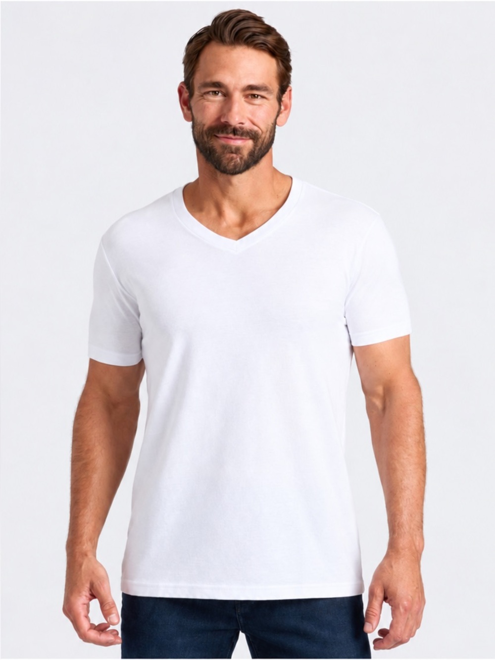 True Classic Men’s White Short Sleeve V- Neck